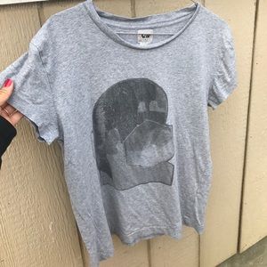 ACNE SZ GRAPHIC TOP COTTON GREY CUTE SHIRT